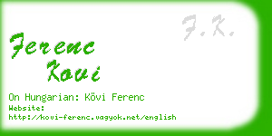 ferenc kovi business card