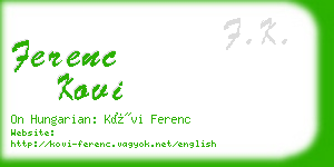 ferenc kovi business card